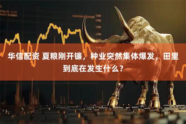 华信配资 夏粮刚开镰，种业突然集体爆发，田里到底在发生什么？