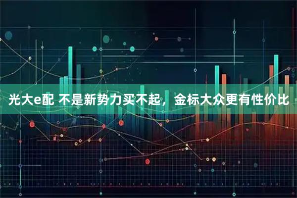 光大e配 不是新势力买不起，金标大众更有性价比